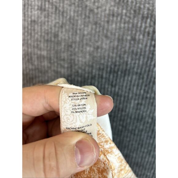 Soft Surroundings Womens Pull On Printed Pants Size Medium Boho Shimmer Skinny - Picture 8 of 8